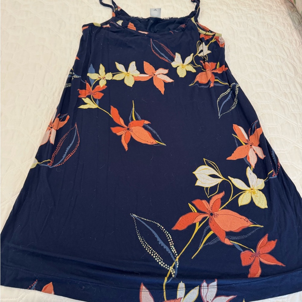 Soma Floral Chemise in Navy and Orange